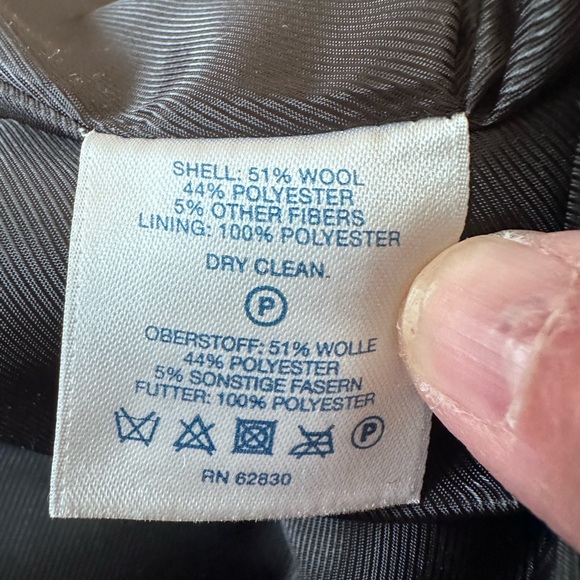 Lands' End Black and White Checkered Houndstooth Toggle Coat Size 14 Wool blend - Picture 8 of 8